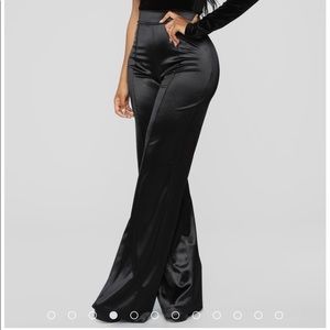 Wide leg satin pants